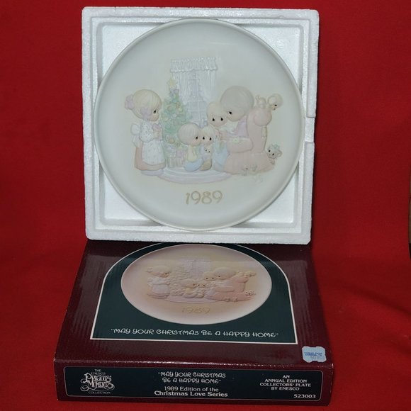 Precious Moments Decorative Plate May Your Christmas Be A Happy Home 1989 - Picture 3 of 11